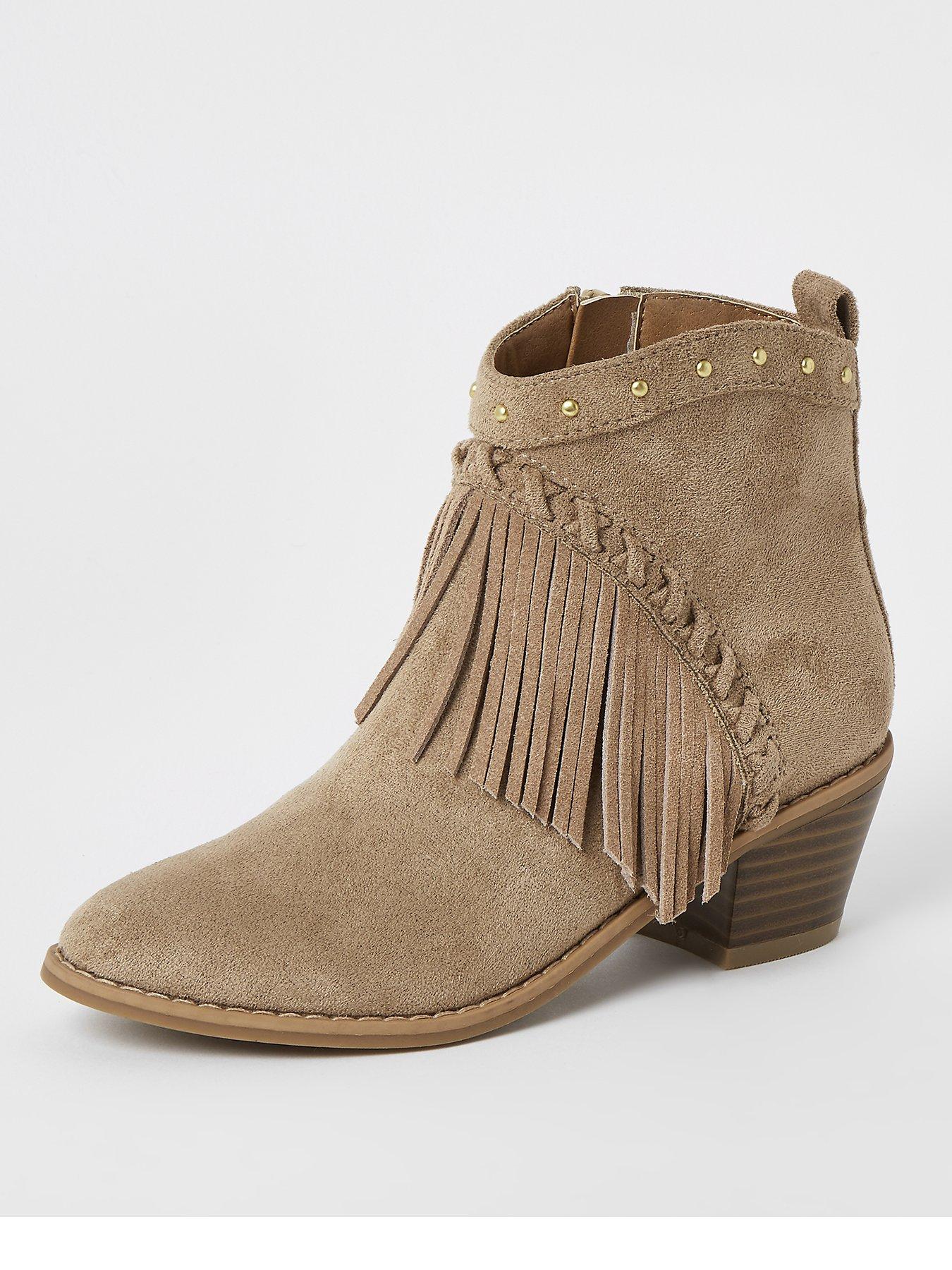 girl fringe ankle boots