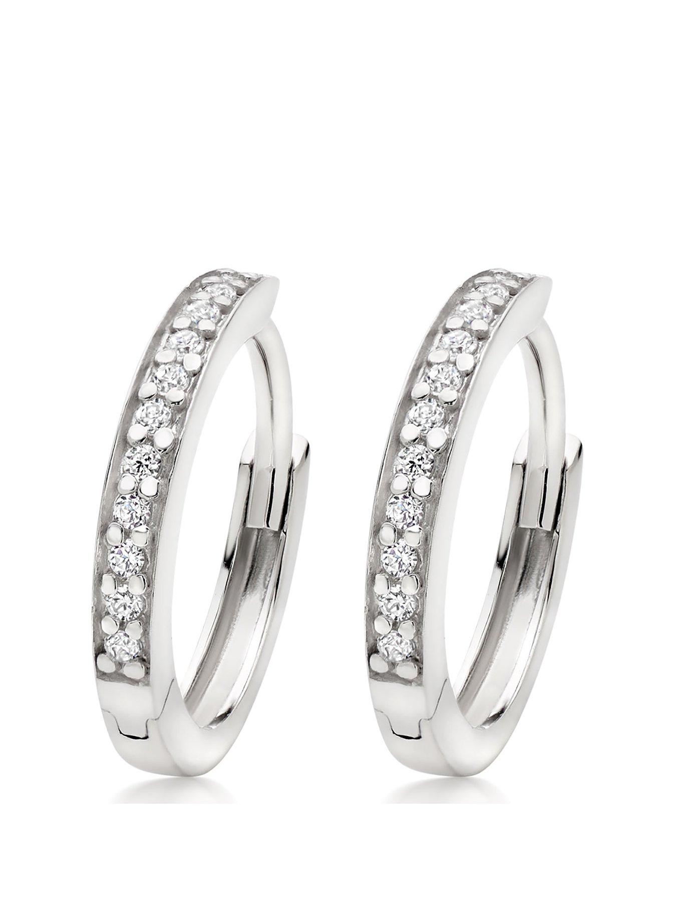 Small cubic zirconia hot sale hoop earrings