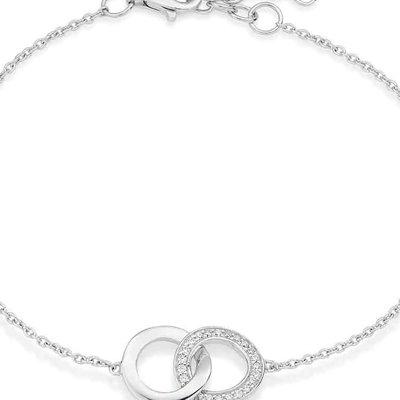 Beaverbrooks Silver Cubic Zirconia Double Circle Bracelet