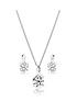  image of beaverbrooks-9ct-white-gold-cubic-zirconia-pendant-and-earrings-set