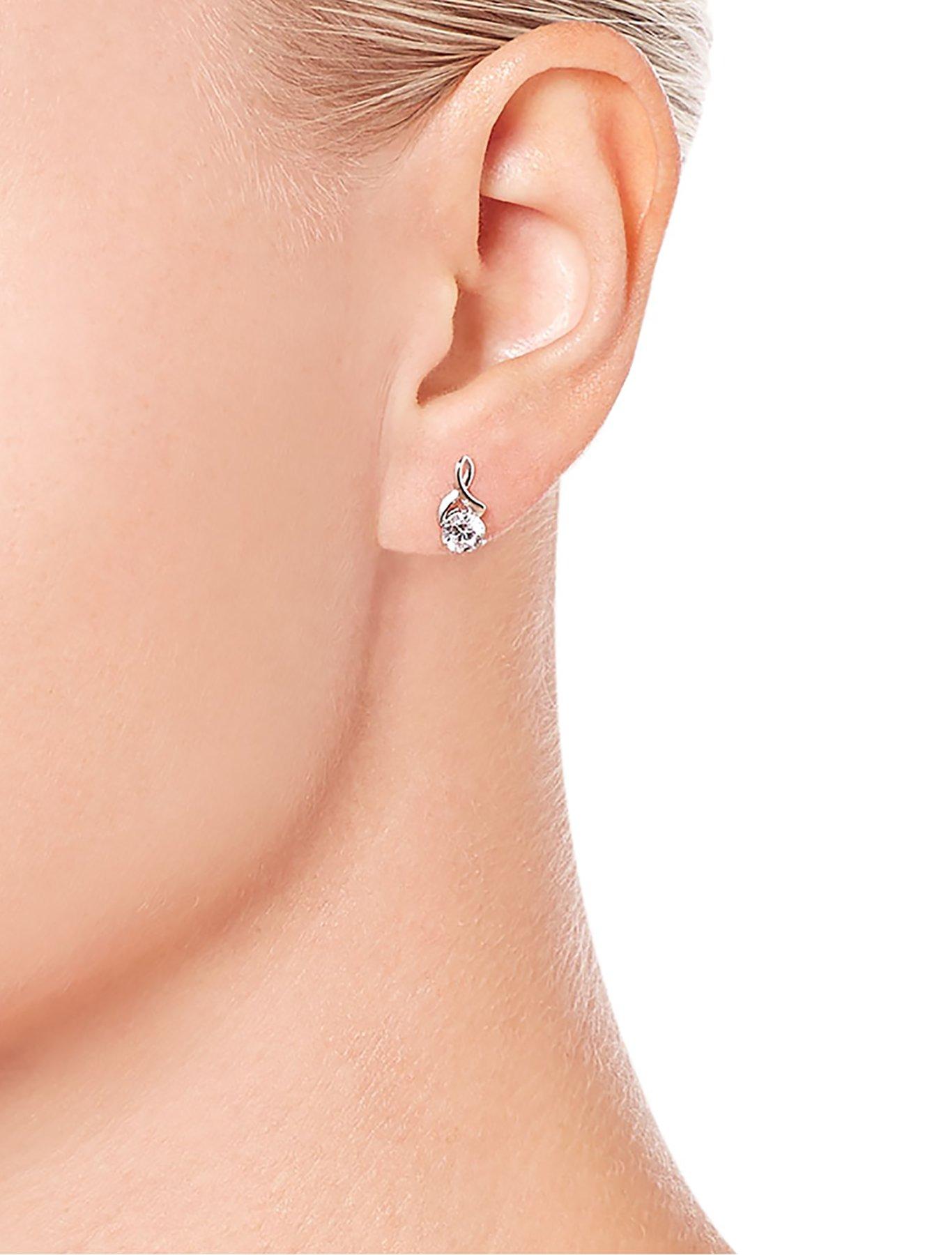 Image 2 of 4 of Beaverbrooks 9ct White Gold Cubic Zirconia Pendant and Earrings Set
