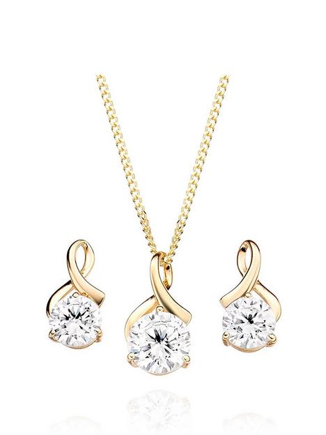 beaverbrooks-9ct-gold-cubic-zirconia-pendant-and-earrings-set