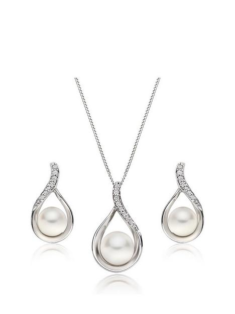 beaverbrooks-9ct-white-gold-diamond-freshwater-cultured-pearl-pendant-and-earrings-set