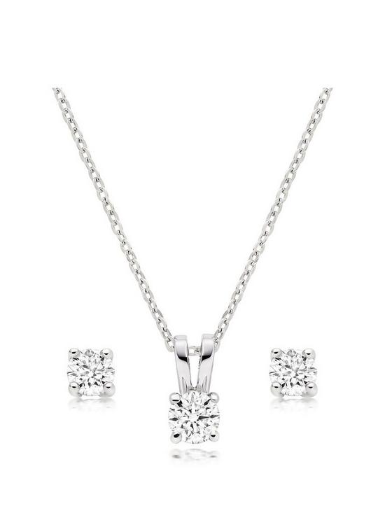 front image of beaverbrooks-platinum-diamond-stud-earring-and-pendant-set