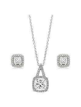 beaverbrooks-silver-cubic-zirconia-square-halo-pendant-and-earrings-set