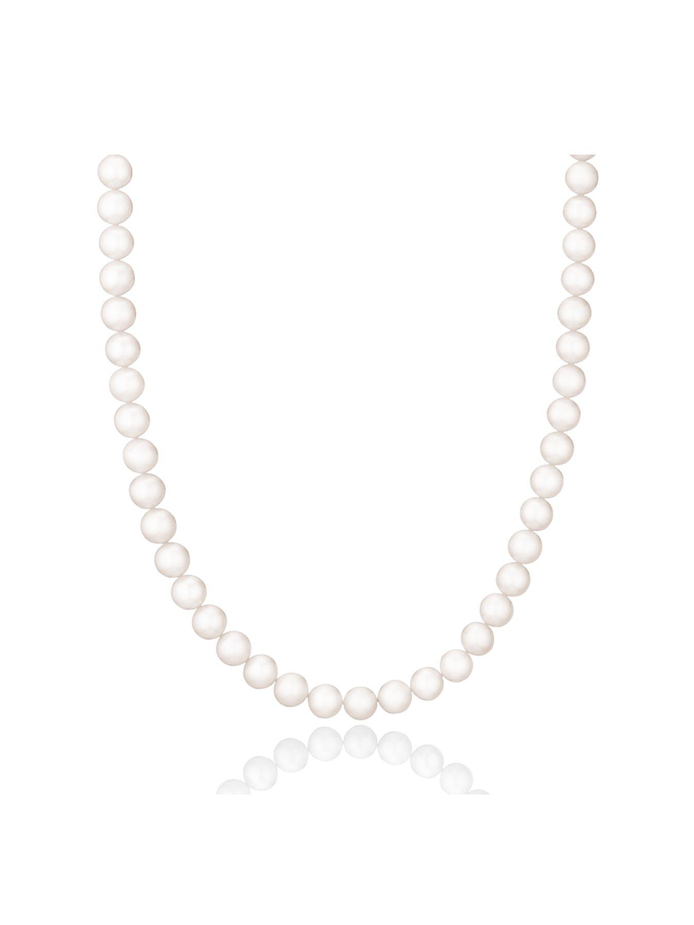 Image 1 of 4 of Beaverbrooks Silver Freshwater Pearl Single Row Necklace
