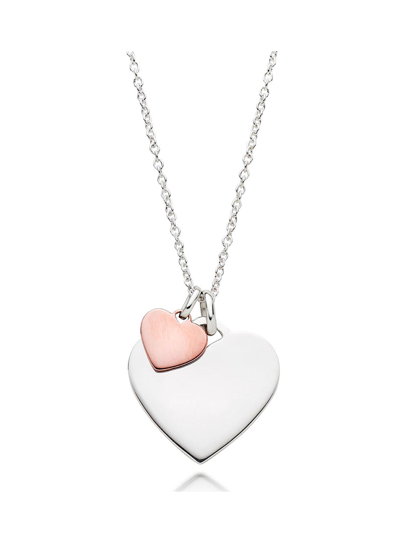Jewellery & watches Silver and Rose Gold Plated Double Heart Pendant