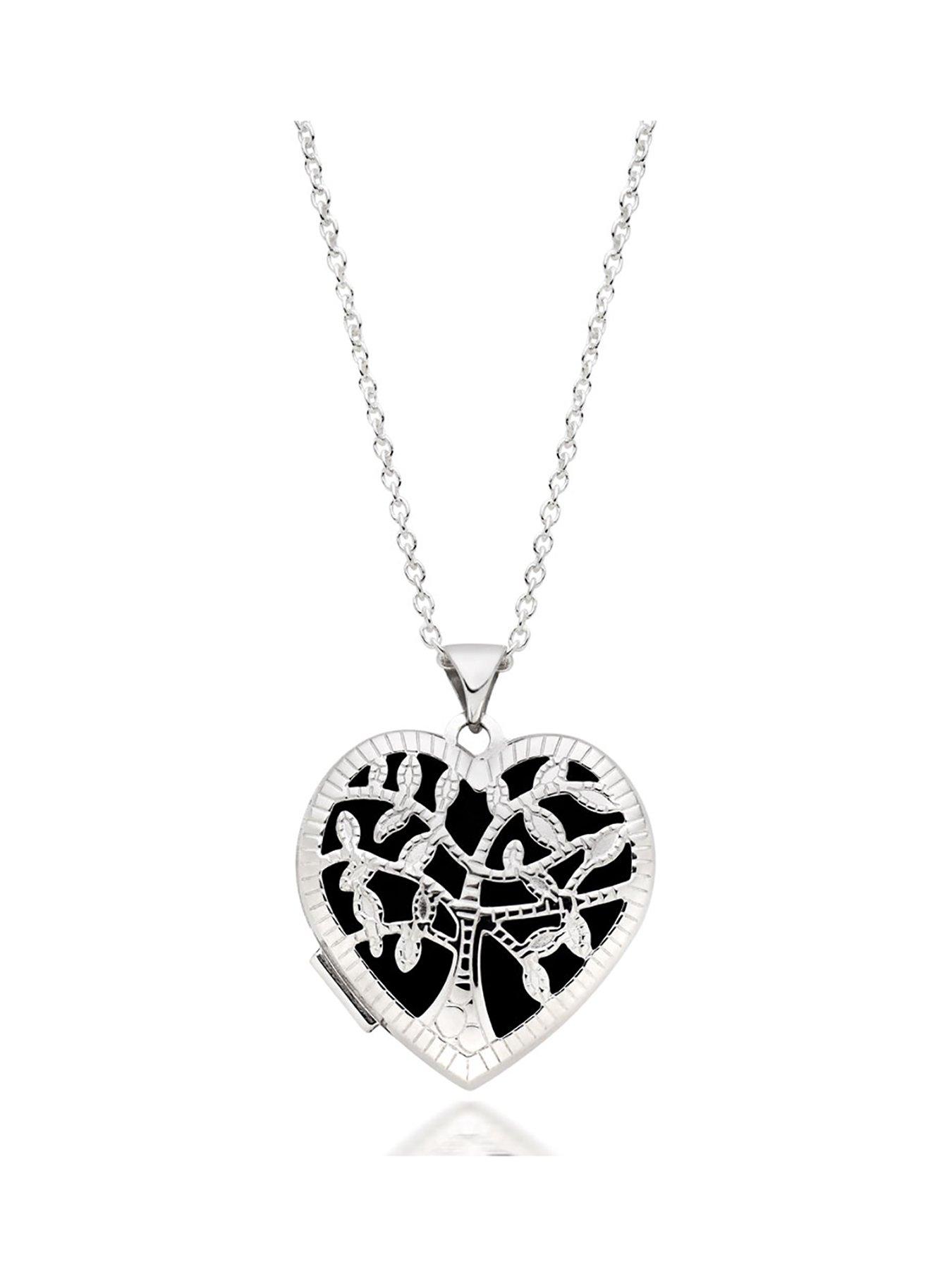  Silver Tree Heart Locket