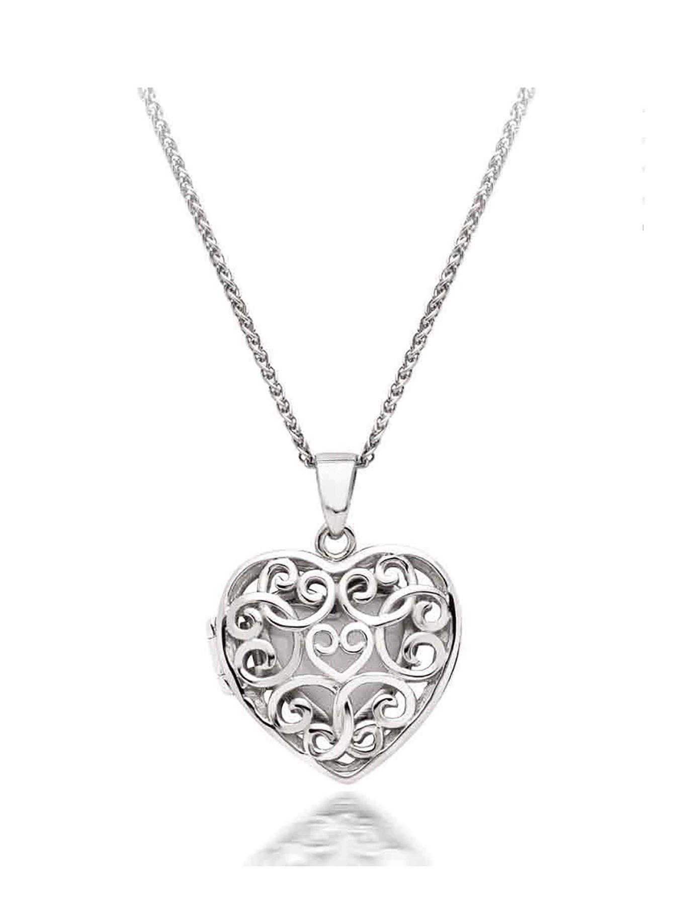 Beaverbrooks Silver Heart Locket Pendant