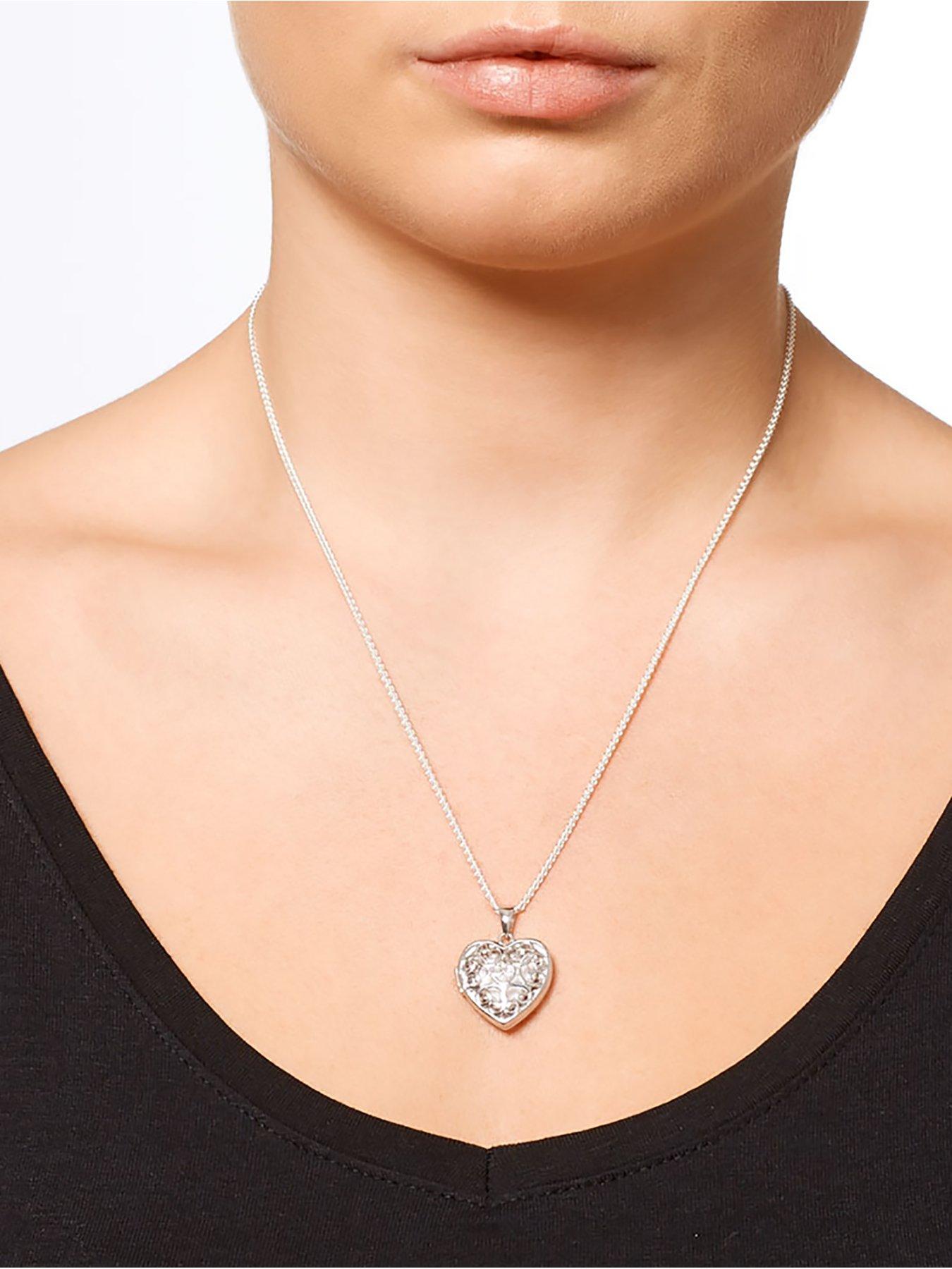 Beaverbrooks Silver Heart Locket Pendant Very