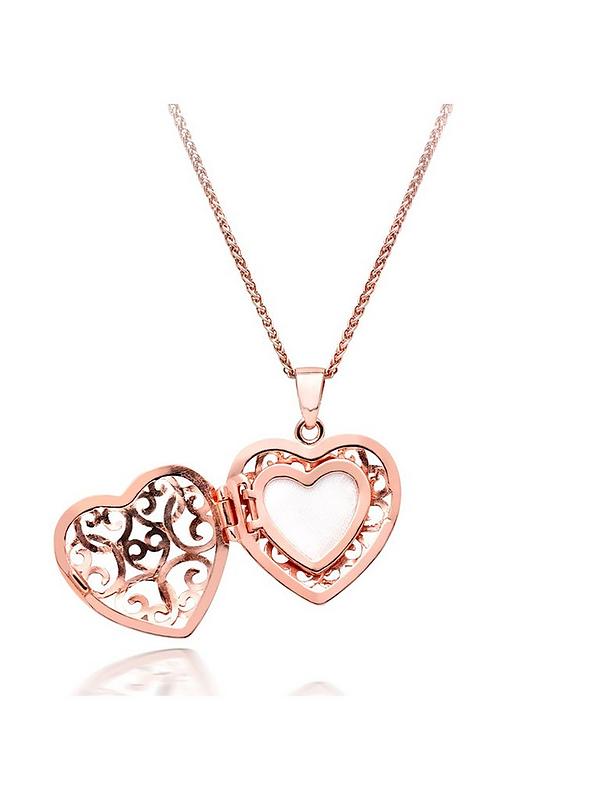 U7 Heart Locket that Holds Pictures Platinum Plated Personalized Any Memory Photo Pendant Polished Platinum/Gold/ Rose Gold Lockets for Women Girls Boys Chain 18-20 Inch 