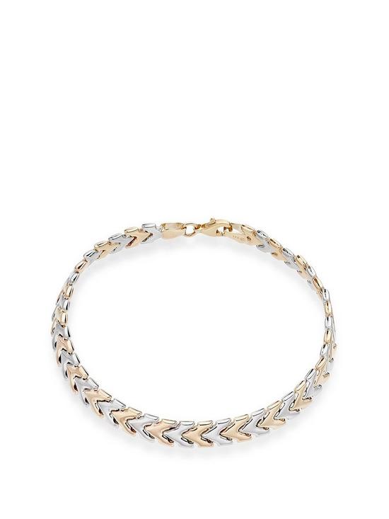 front image of beaverbrooks-9ct-two-colour-gold-bracelet