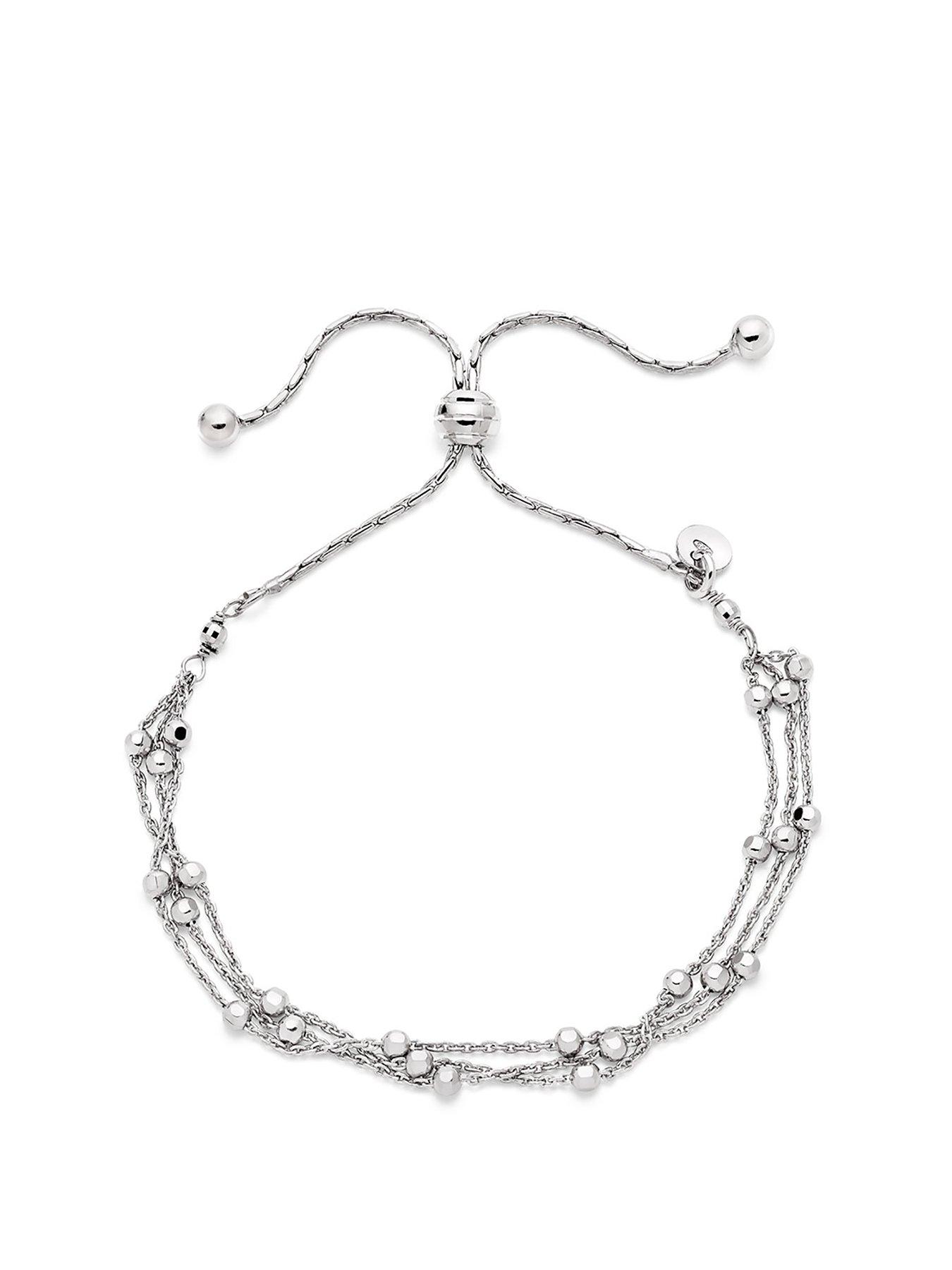 Women Silver Triple Strand Bracelet