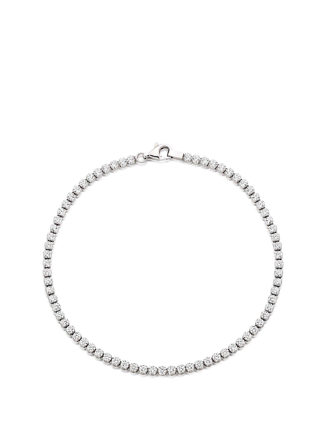 Beaverbrooks Silver Cubic Zirconia Tennis Bracelet | very.co.uk