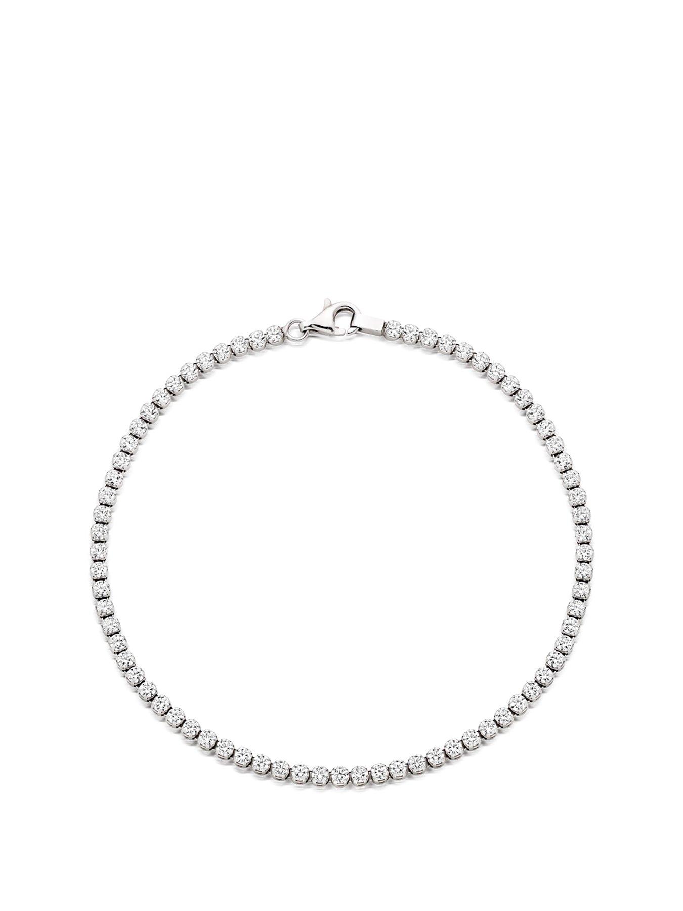 undefined Silver Cubic Zirconia Tennis Bracelet