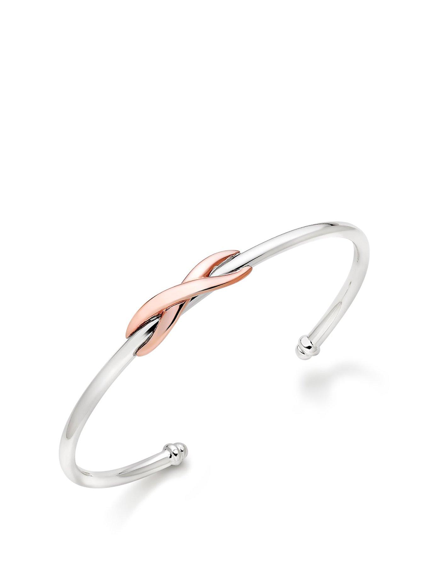 undefined Silver and Rose Gold Plated Infinity Bangle
