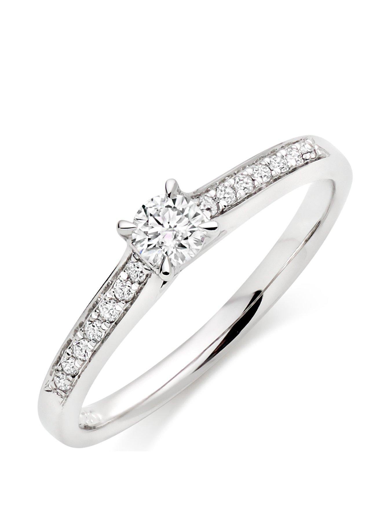 Image 1 of 7 of Beaverbrooks Platinum Diamond Solitaire Ring