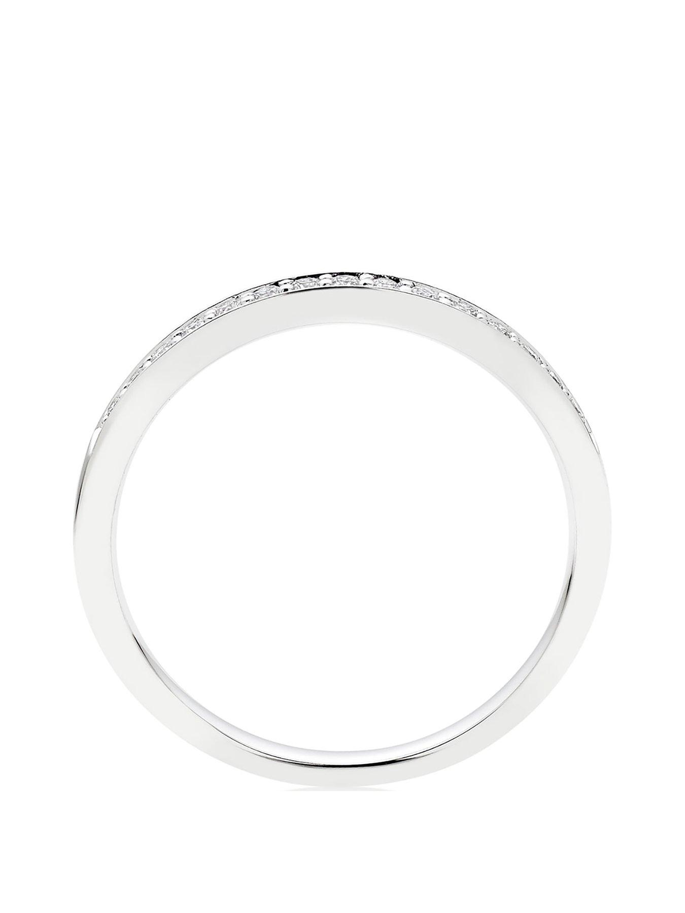 Image 3 of 5 of Beaverbrooks Platinum Diamond Half Eternity Ring
