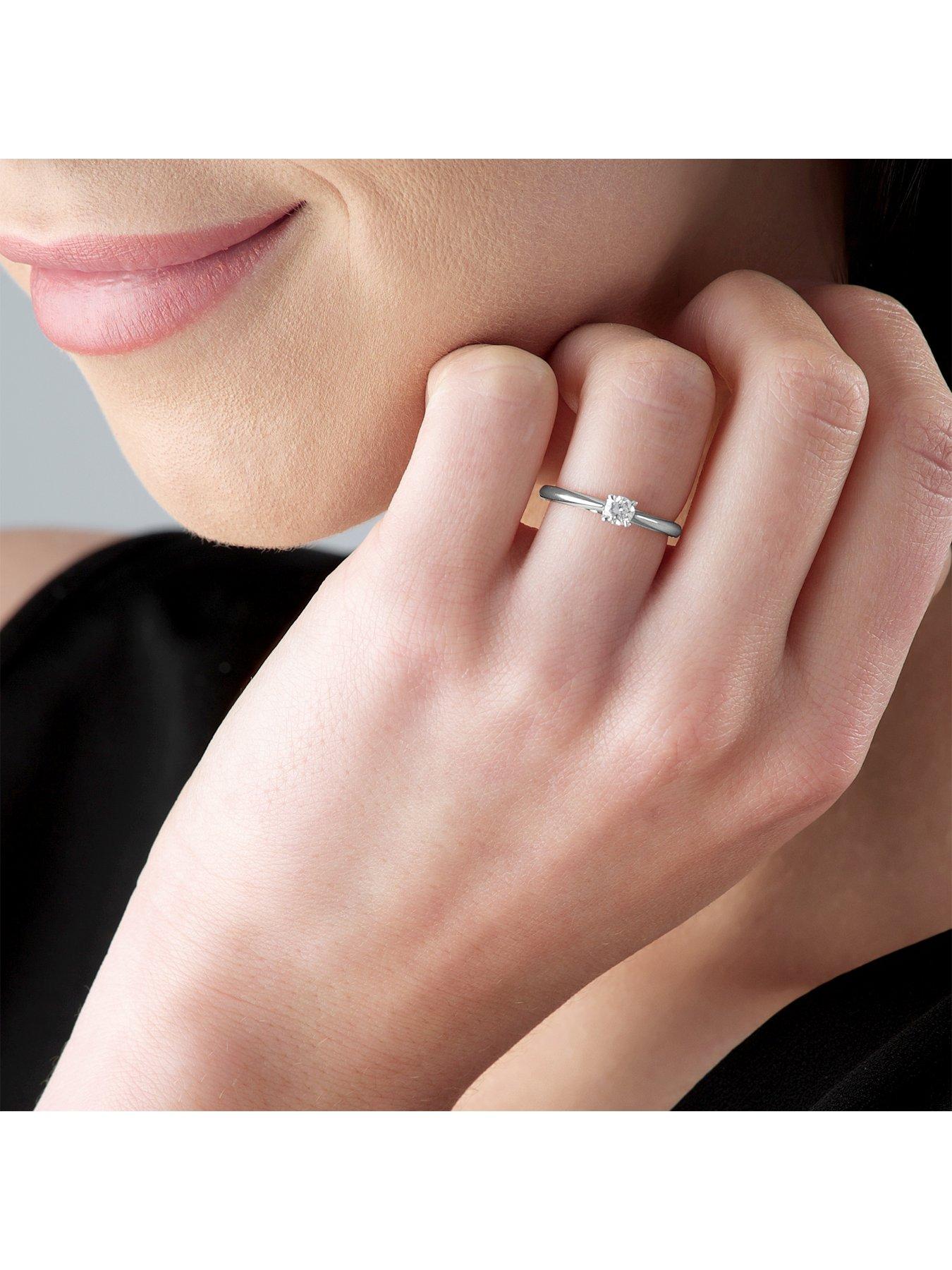 18ct White Gold and Rose Gold Diamond Rose Hearts Ring