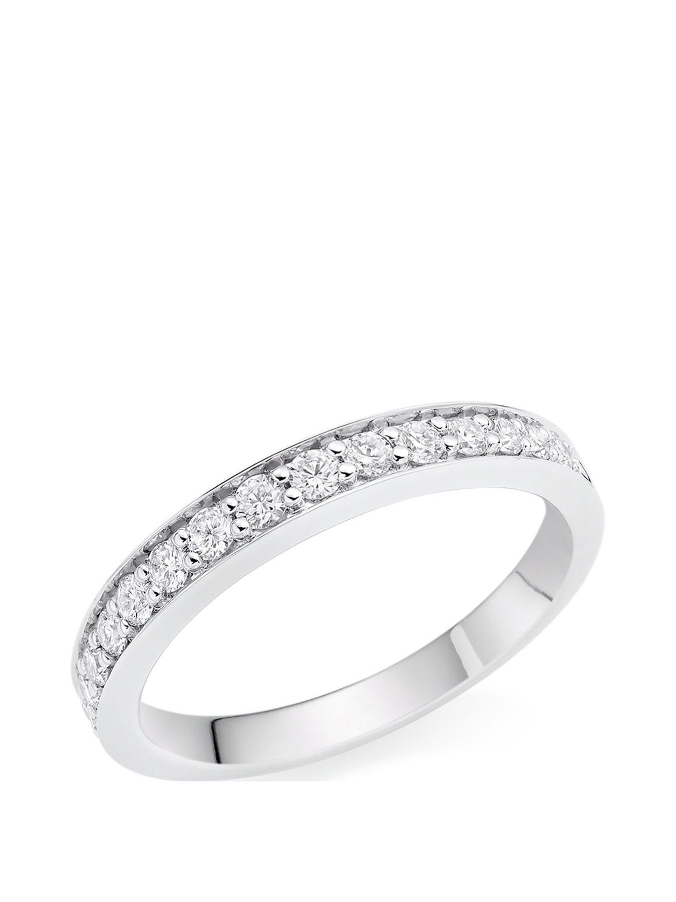 undefined Platinum Diamond Half Eternity Wedding Ring