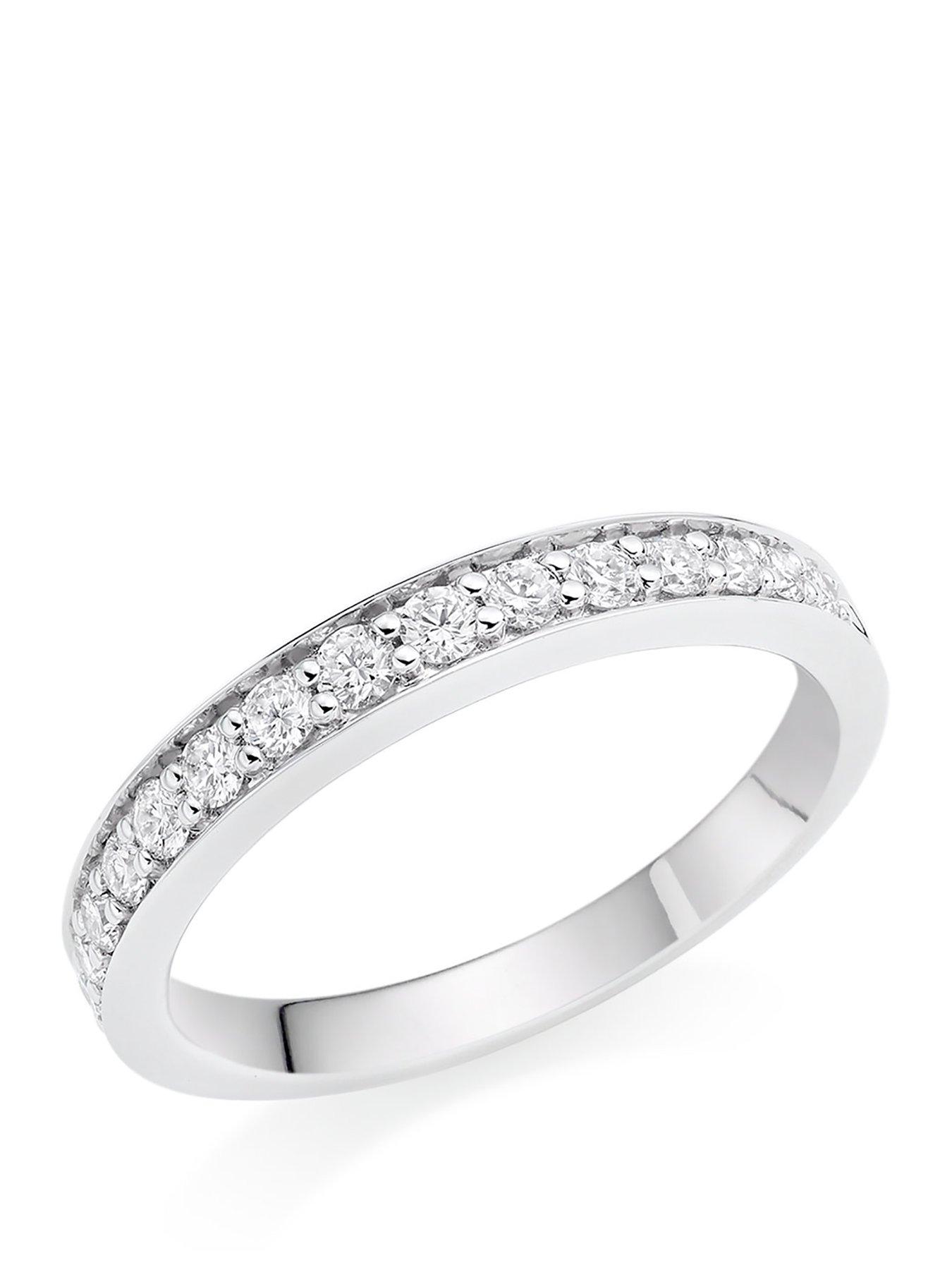 Beaverbrooks Platinum Diamond Half Eternity Wedding Ring