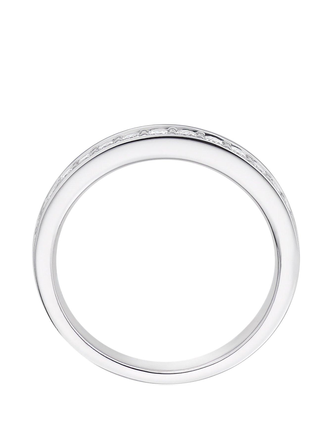 Image 3 of 5 of Beaverbrooks Platinum Diamond Half Eternity Wedding Ring