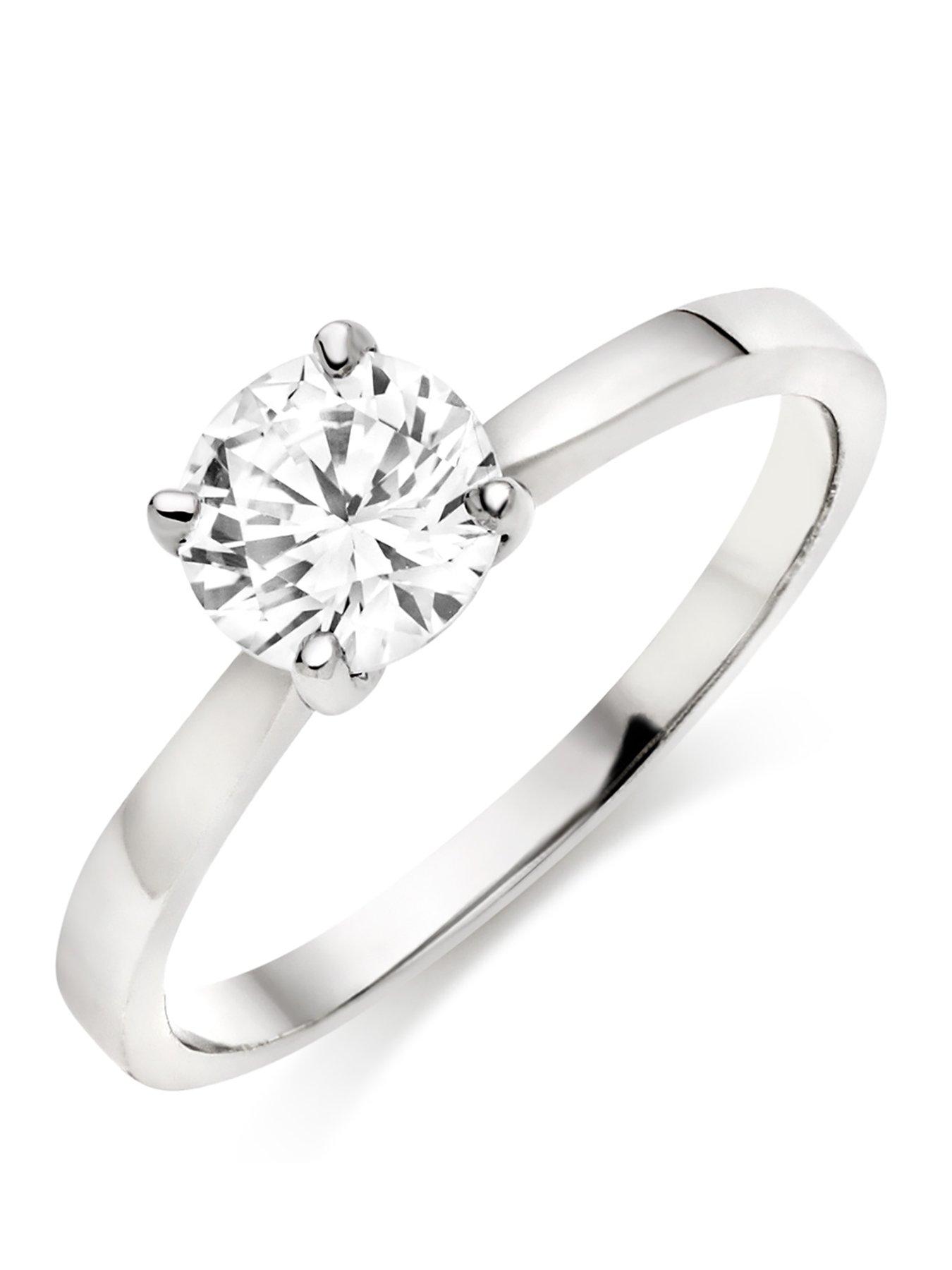 Image 1 of 3 of Beaverbrooks 9ct White Gold Cubic Zirconia Solitaire Ring