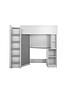  image of miami-fresh-high-sleeper-bed-with-desk-wardrobe-and-shelves-grey
