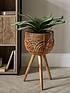  image of very-home-rattan-style-standing-planters-set-of-2