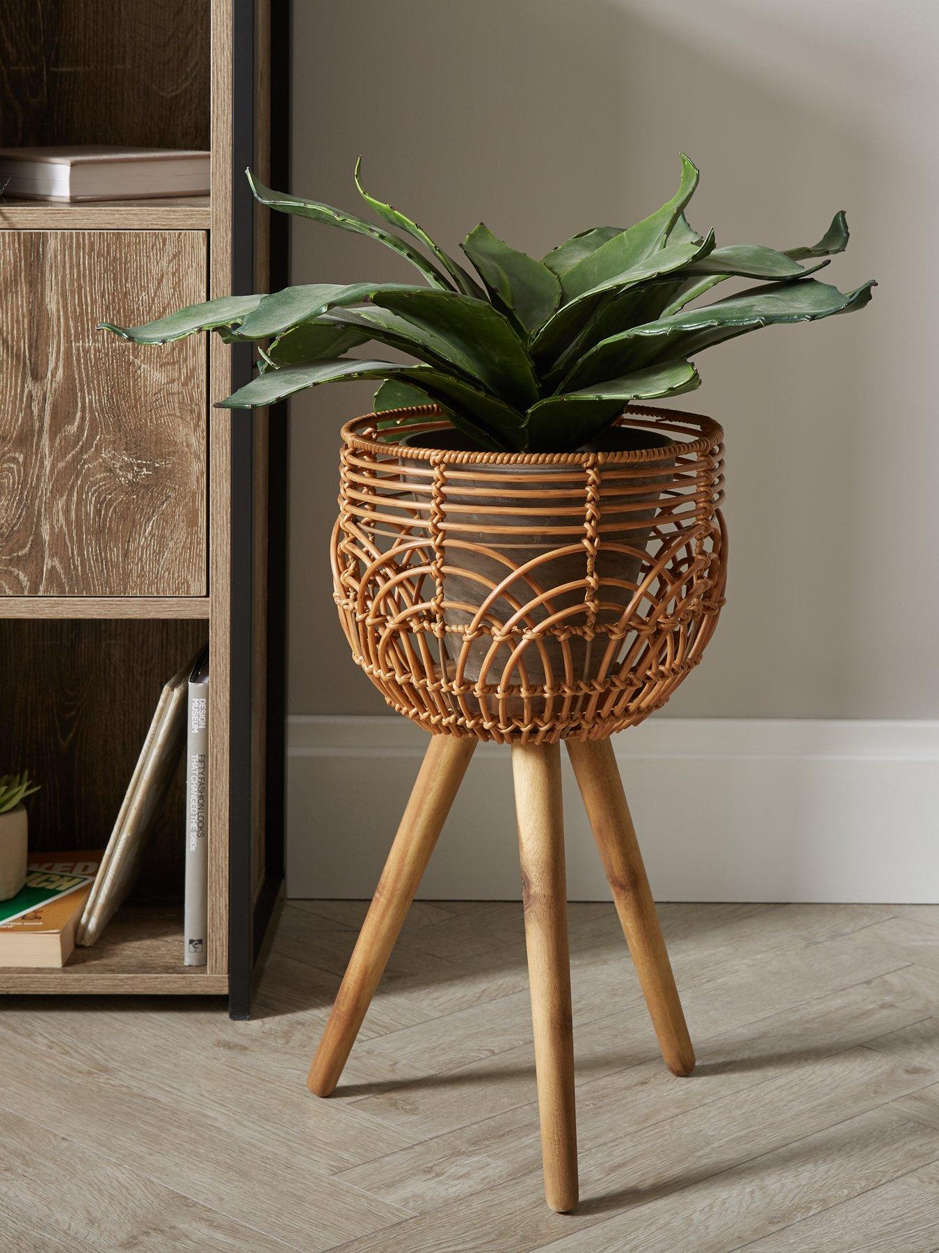 Image 5 of 5 of The Very Collection Rattan-Style Standing Planters - Set of 2