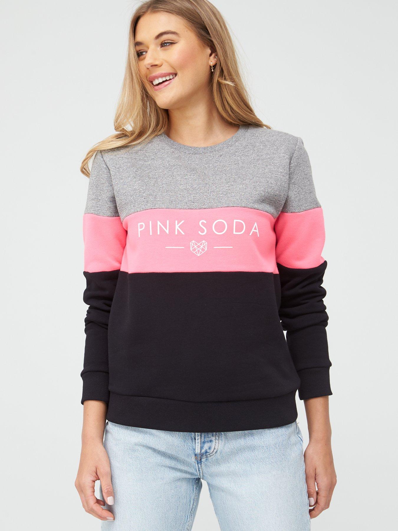 pink soda sport logo panel hoodie