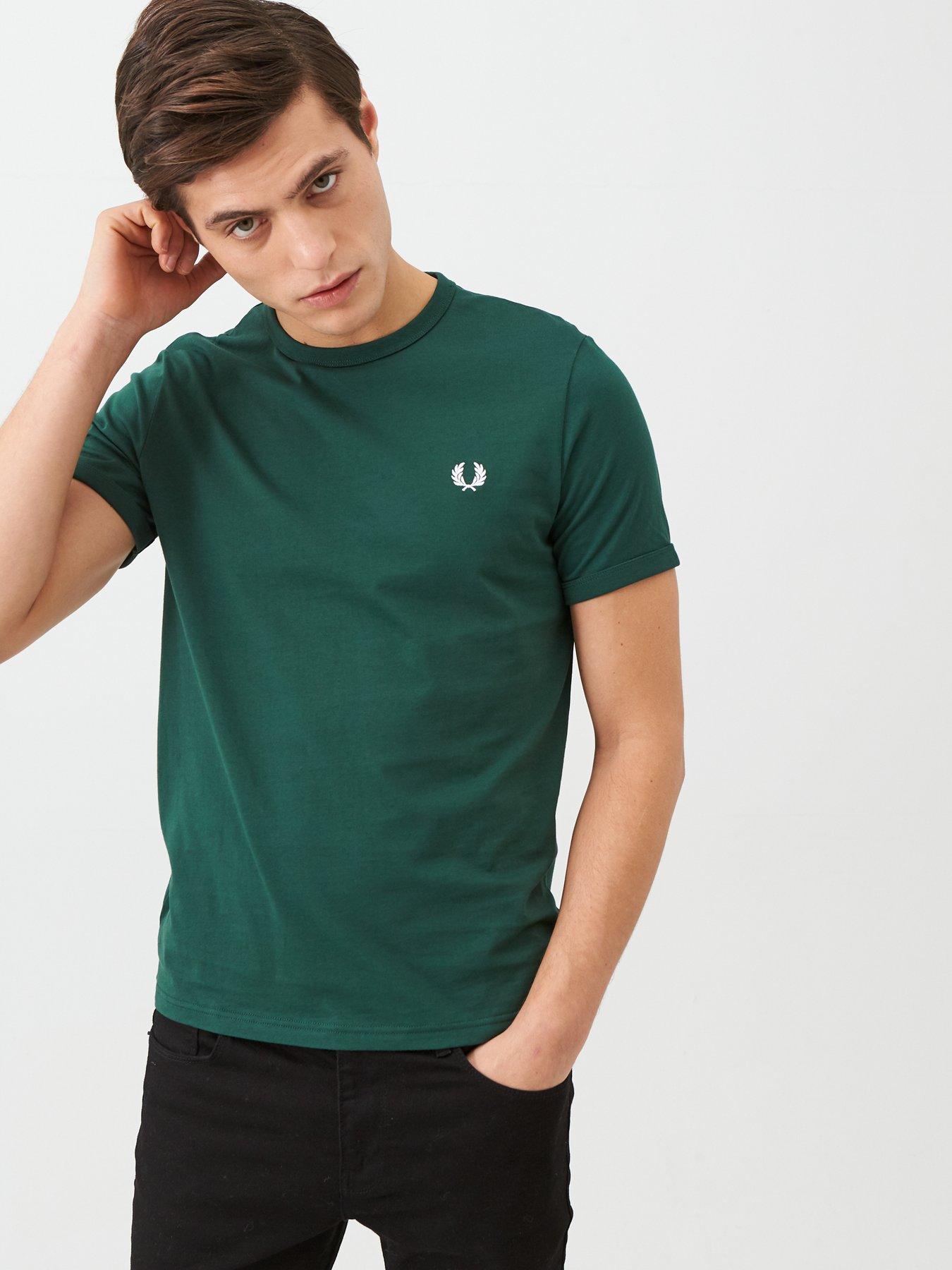 fred perry ringer t shirt green