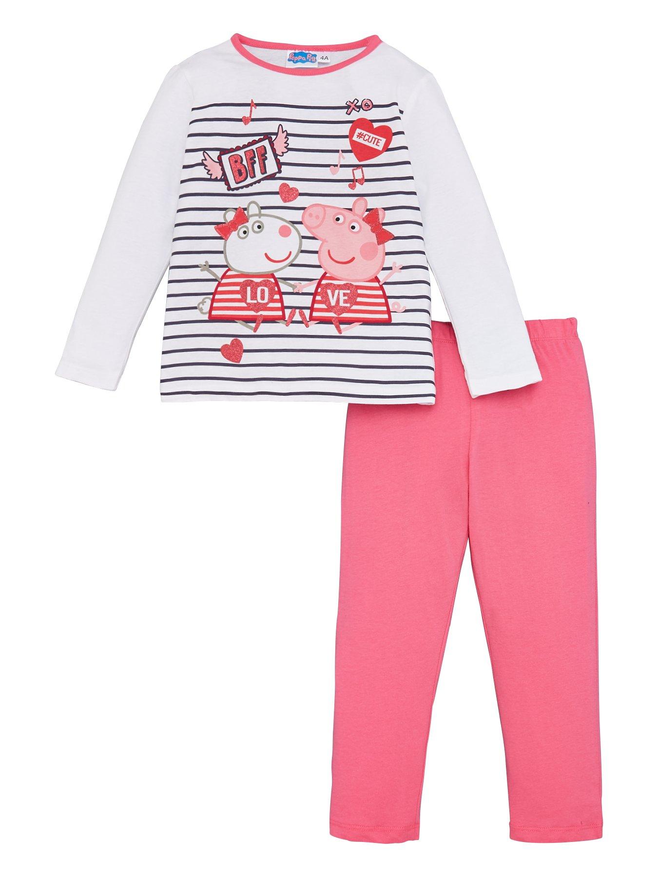 Peppa Pig Girls Peppa Glitter Print Striped Pyjamas review