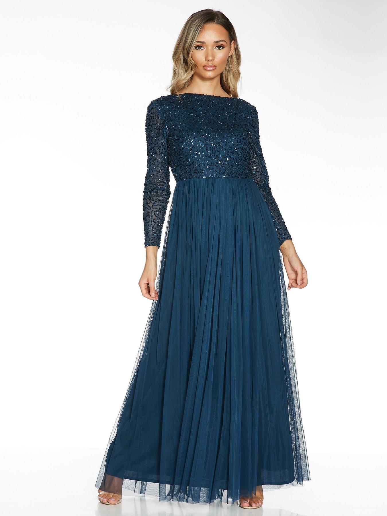 quiz blue maxi dress