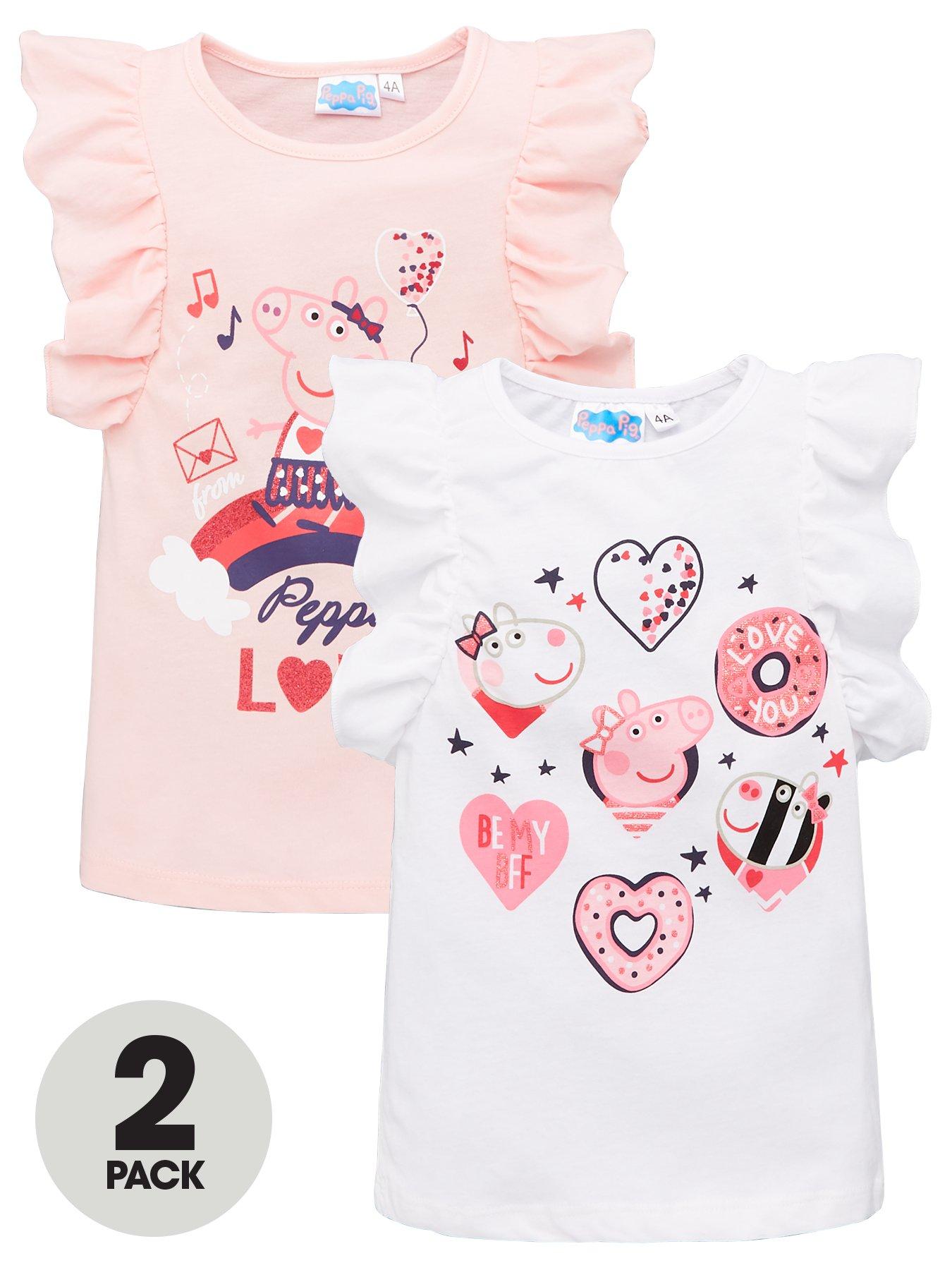 Peppa Pig 2 Pack Girls Short Sleeve T-Shirts review