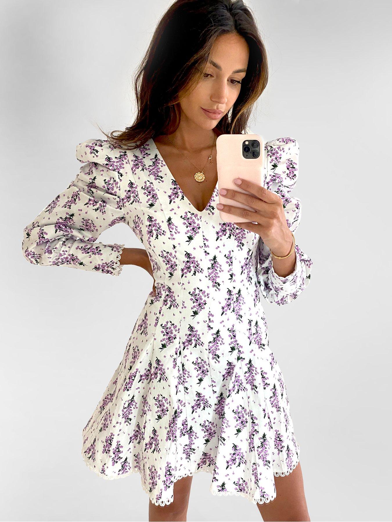 michelle keegan high neck skater dress