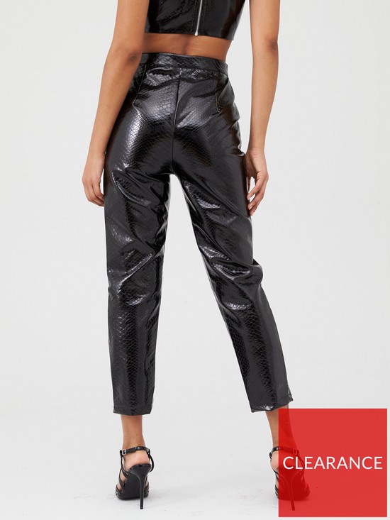 stillFront image of in-the-style-croc-pu-trousers-black