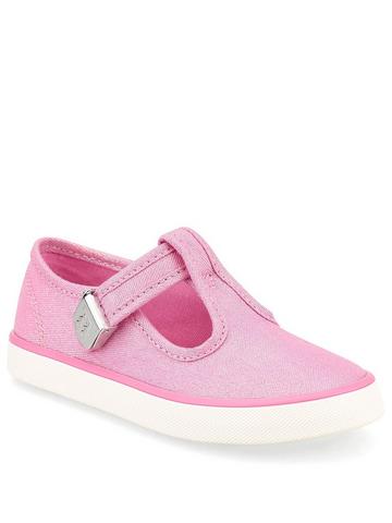 Iridescent Startrite Girls Glitter Canvas Pumps