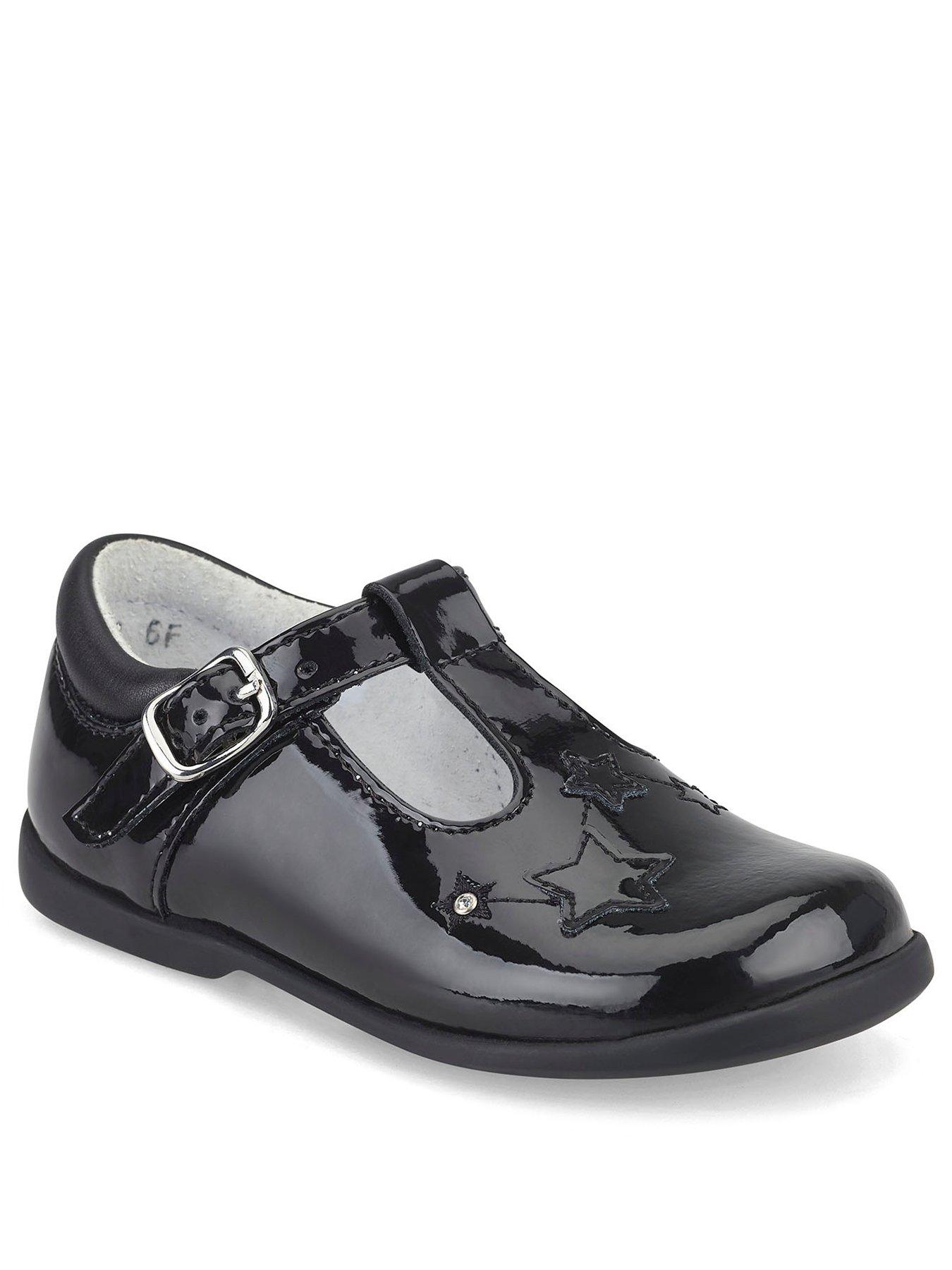 girls black patent shoes