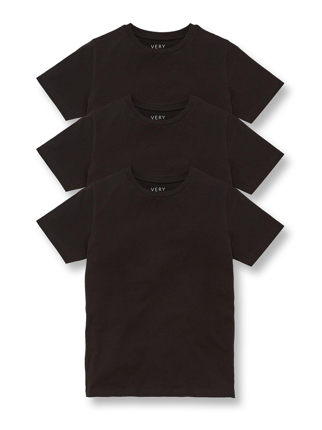 undefined Unisex 3 Pack Sports School T-shirts - Black