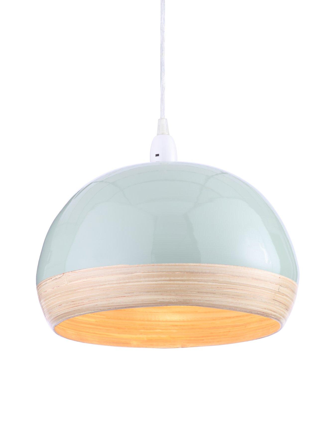 Everyday Hampton Bamboo EasyFit Lightshade Sage Green very.co.uk