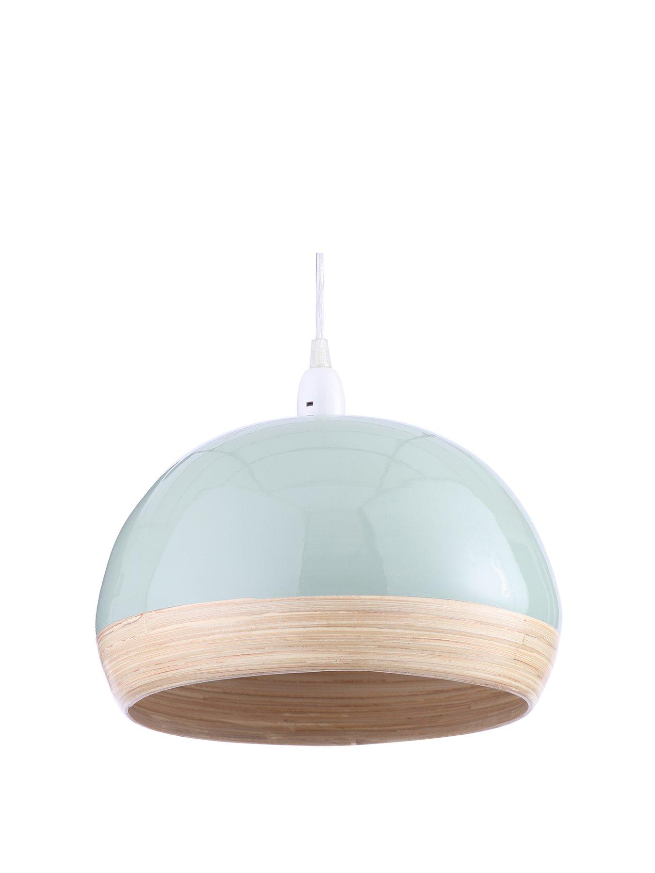undefined Hampton Bamboo Easy-Fit Lightshade – Sage Green