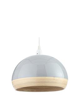 Product photograph of Everyday Hampton Bamboo Easy-fit Lightshade Ndash Grey from very.co.uk