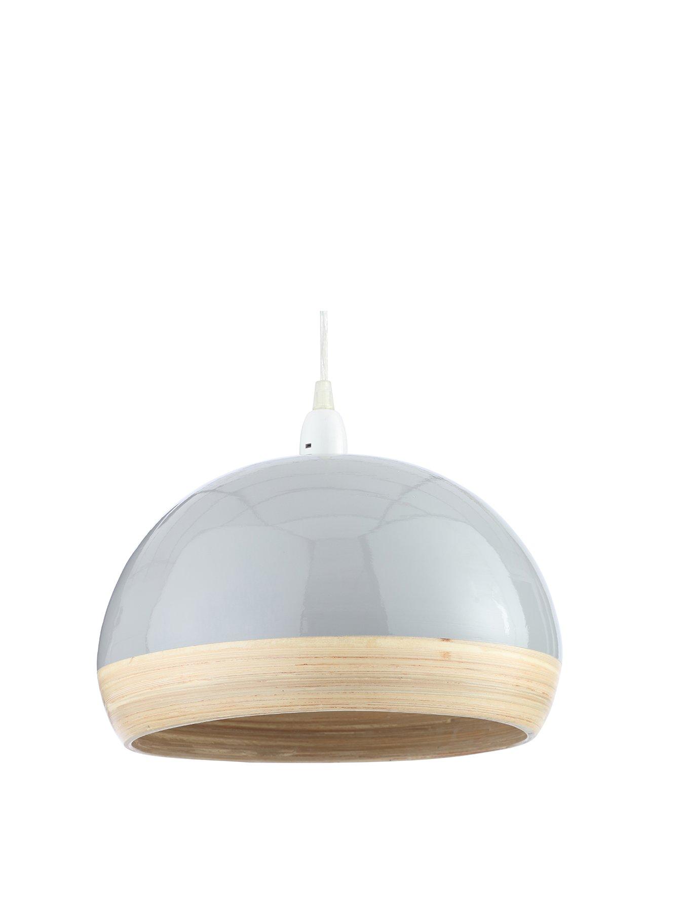 Product photograph of Everyday Hampton Bamboo Easy-fit Lightshade Ndash Grey from very.co.uk
