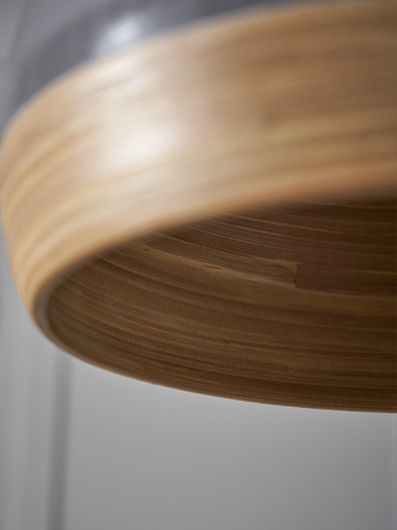 Image 3 of 6 of The Very Collection Hampton Bamboo Easy-Fit Lightshade &ndash; Grey