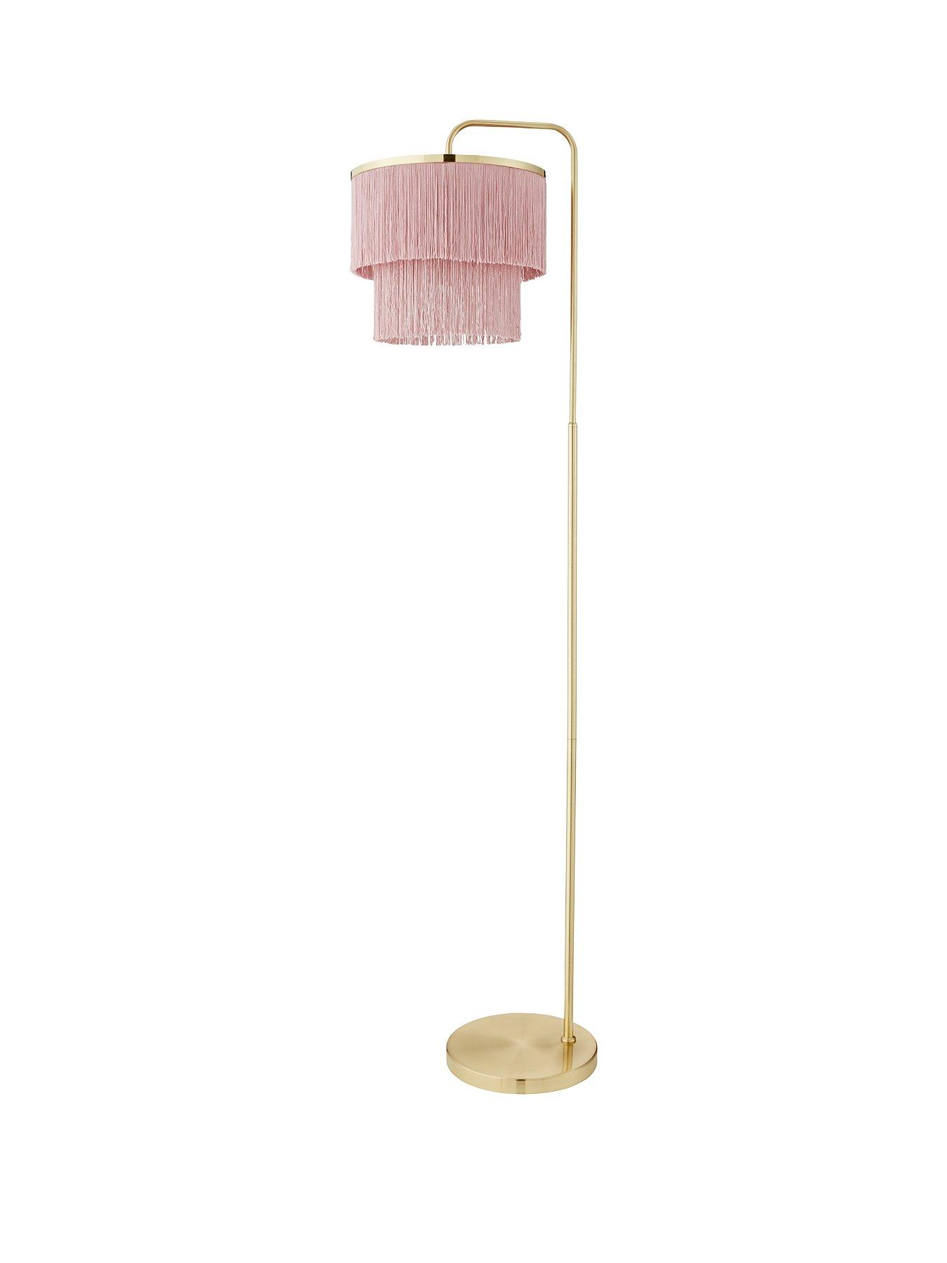 Product photograph of Michelle Keegan Home Tulsa Fringe Floor Lamp Ndash Pink from very.co.uk