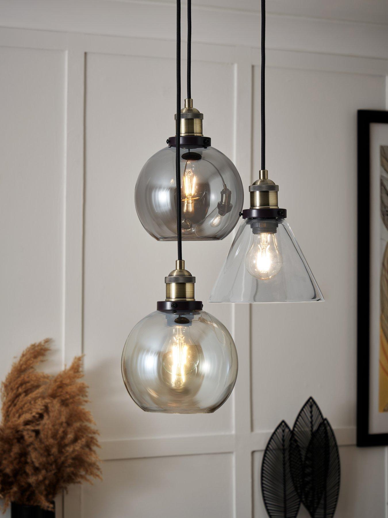 Image 1 of 6 of The Very Collection Newark Industrial 3-Light Cluster Light