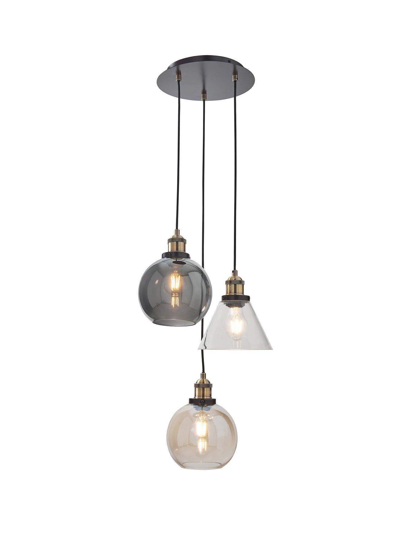 Image 2 of 6 of The Very Collection Newark Industrial 3-Light Cluster Light