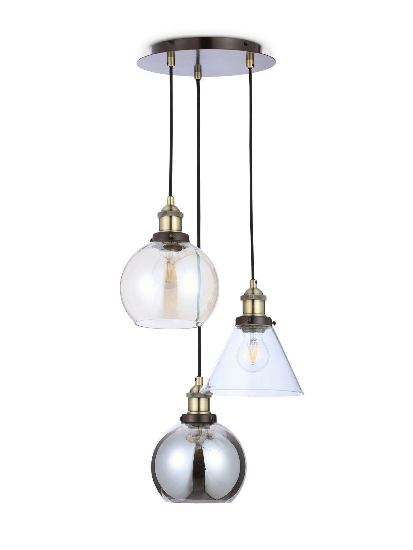 Image 3 of 3 of Very Home Newark Industrial 3-Light Cluster Light