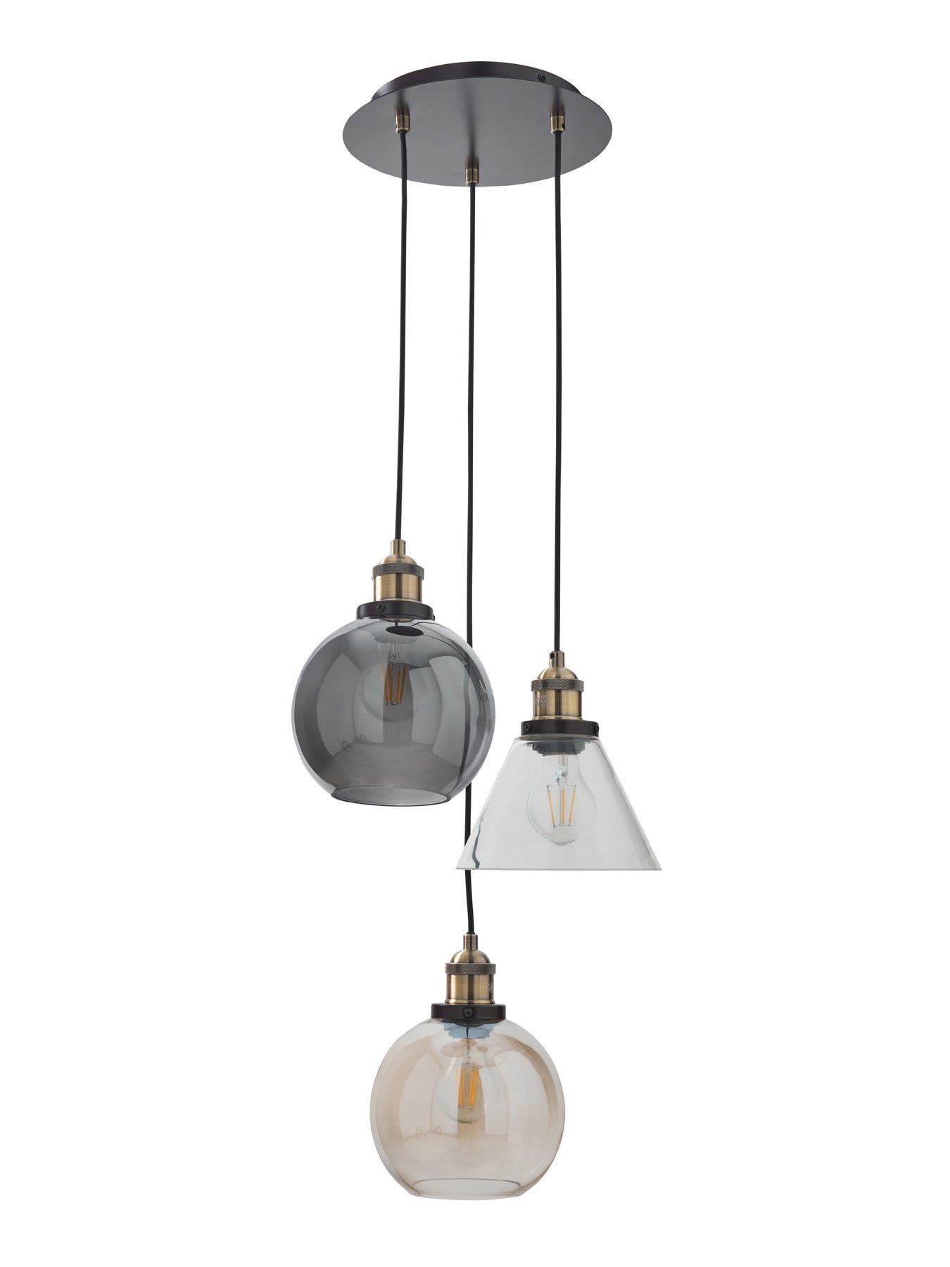 Image 5 of 6 of The Very Collection Newark Industrial 3-Light Cluster Light